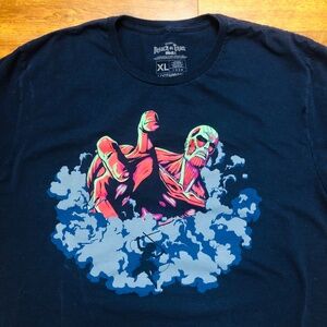 ATTACK on Titan Men's XL Graphic T-shirt Navy 100% Cotton